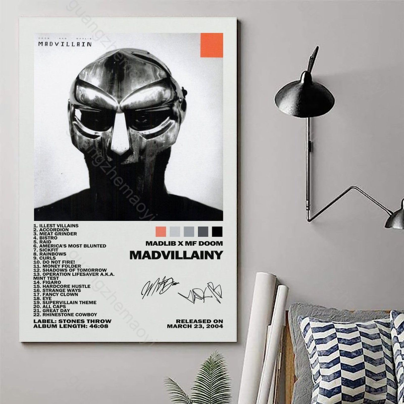 Rapper Mf Doom Poster Madvillainy Album Signature Canvas Art